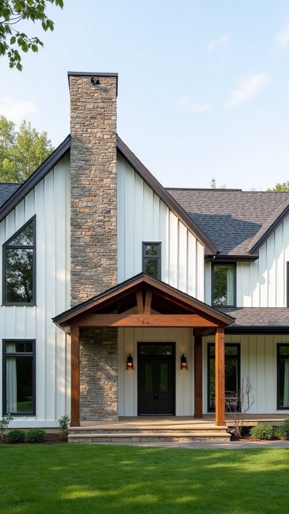 chic vertical stone panels