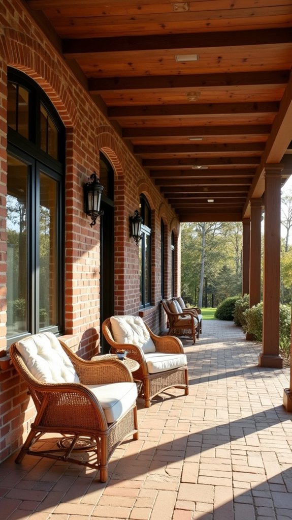 cozy brick wall retreat