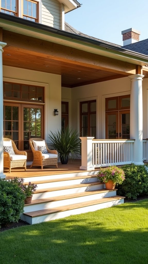 cozy colorful porch seating