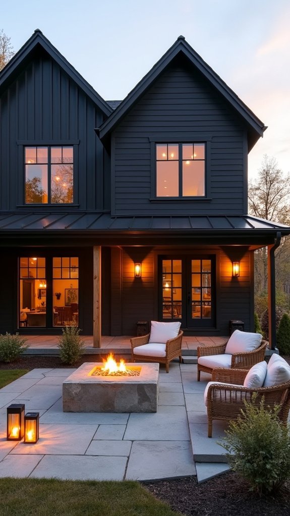 cozy firepit seating area