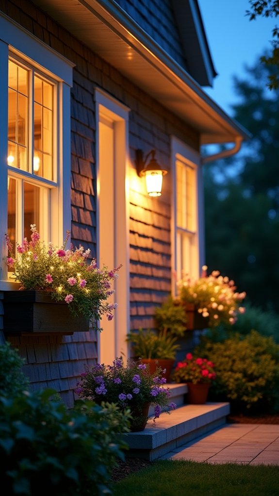 cozy illuminated window boxes