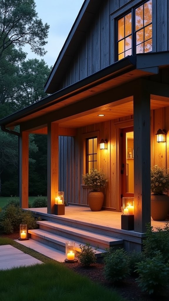 cozy outdoor candle ambiance