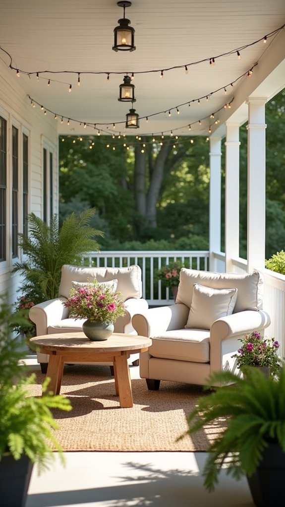 cozy porch seating arrangement