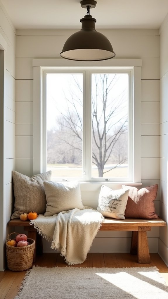 cozy throw and pillows