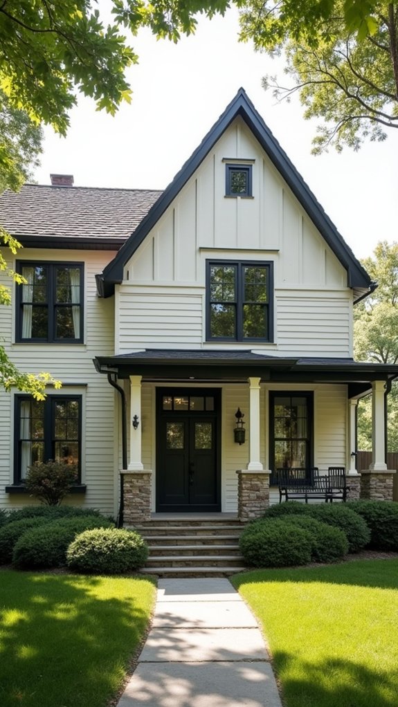 creamy white and charcoal contrast
