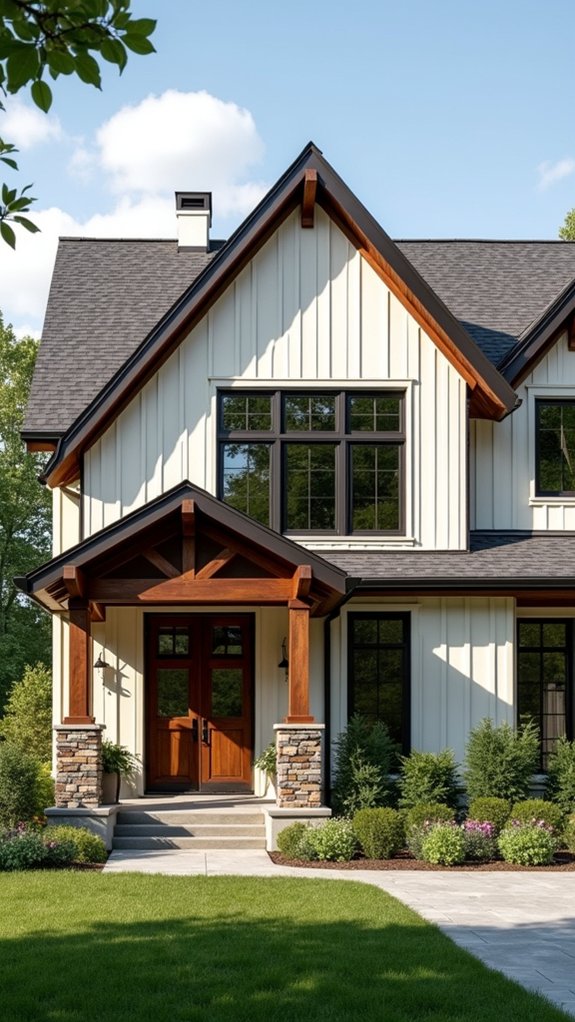 dark wood accentuates shiplap