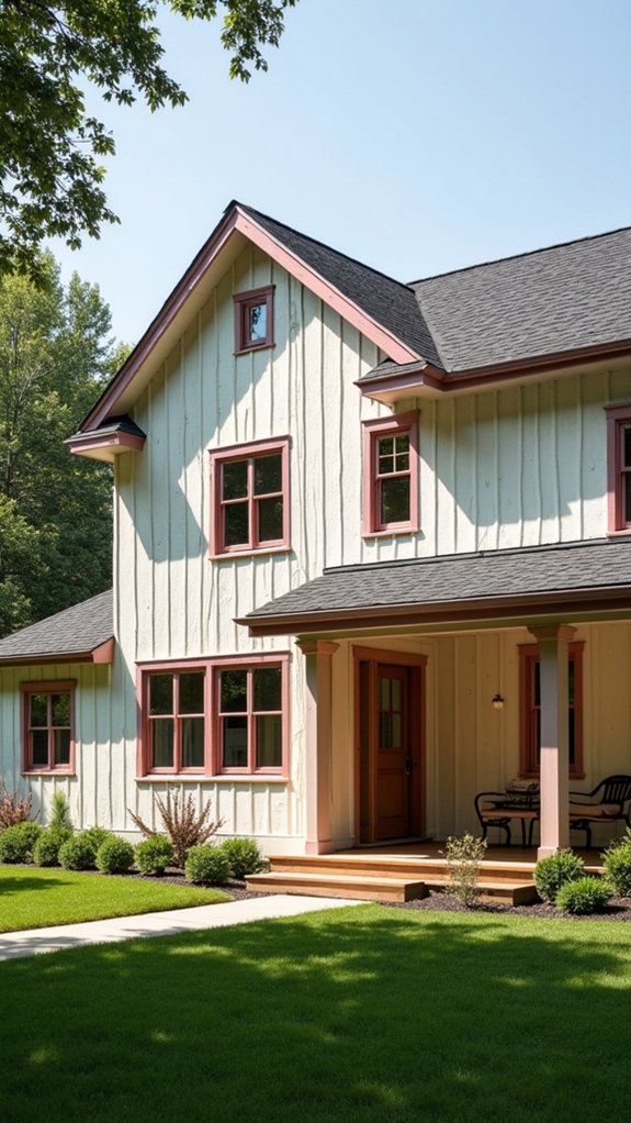 dusty rose enhances farmhouse aesthetics