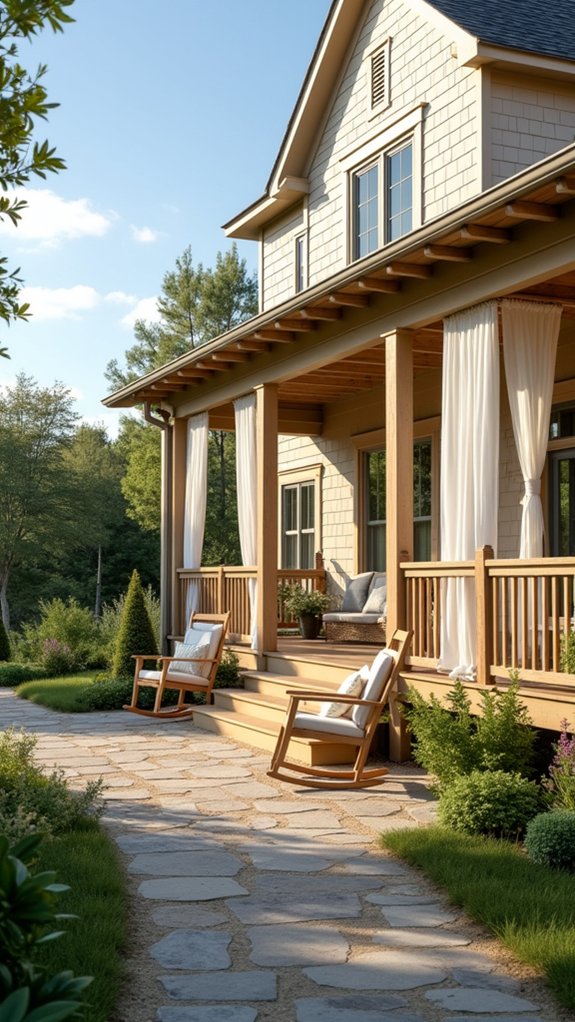 earthy tones oversized porch