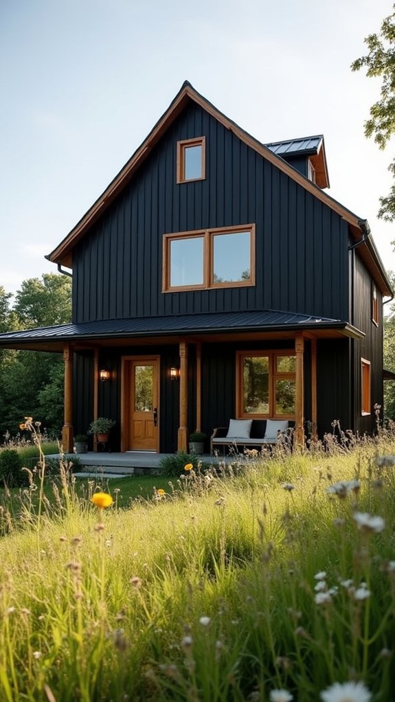 elegant black farmhouse retreat