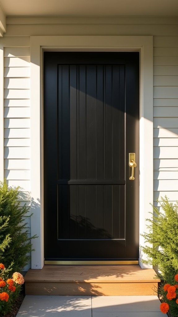 elegant black front door