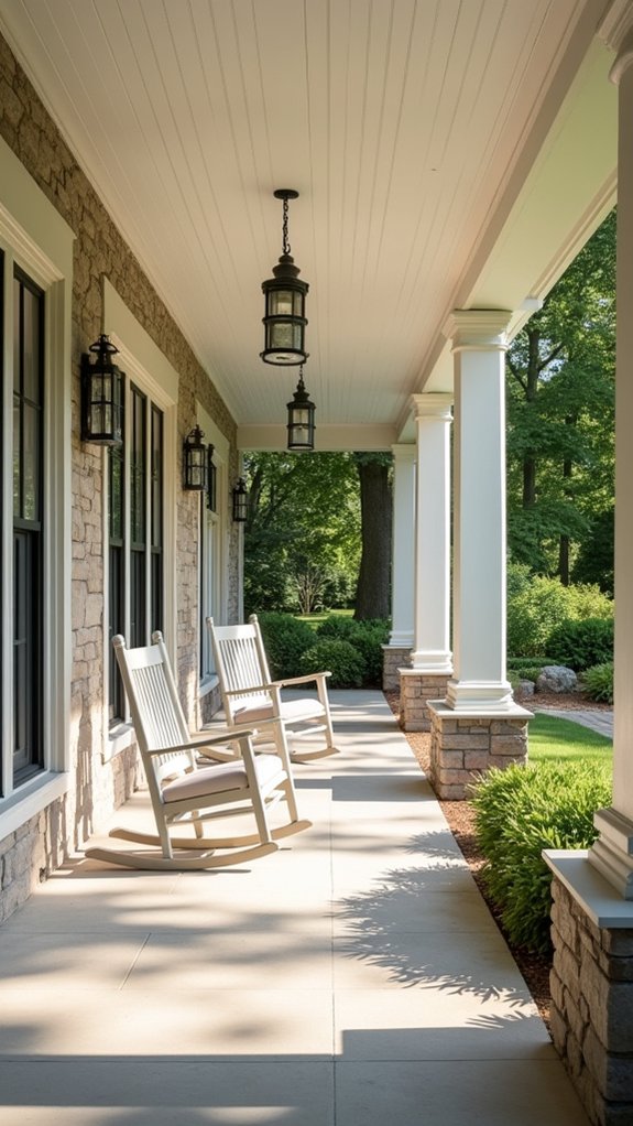 elegant porch with rocking chairs
