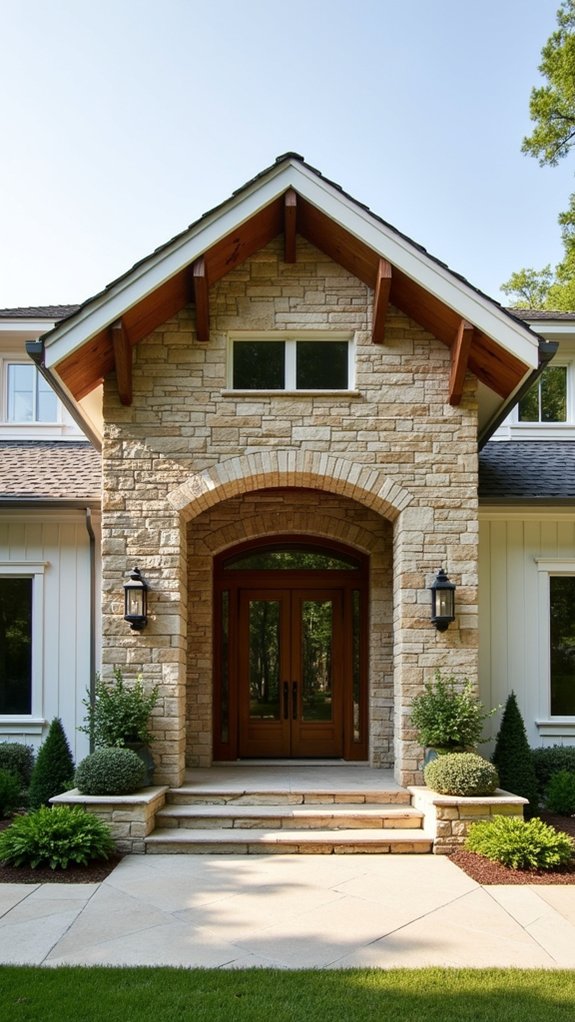 elegant rustic stone entryway