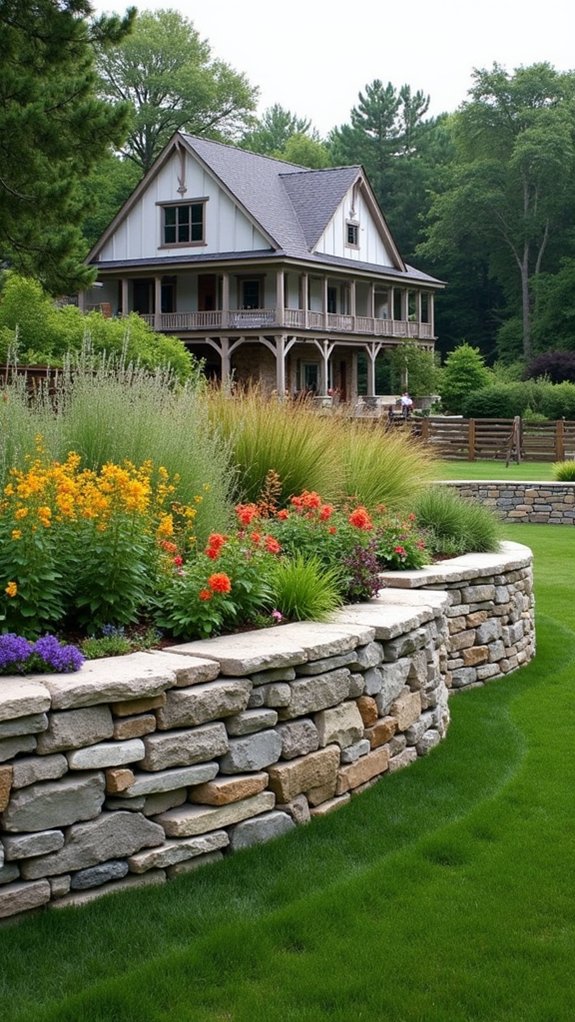 elegant stone retaining wall