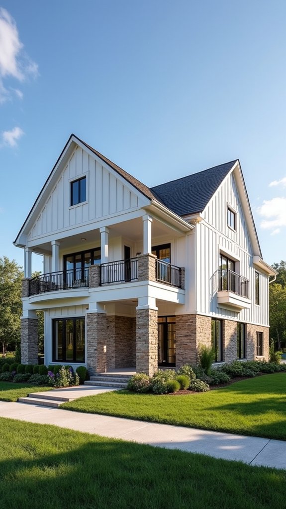 elegant stone siding combination