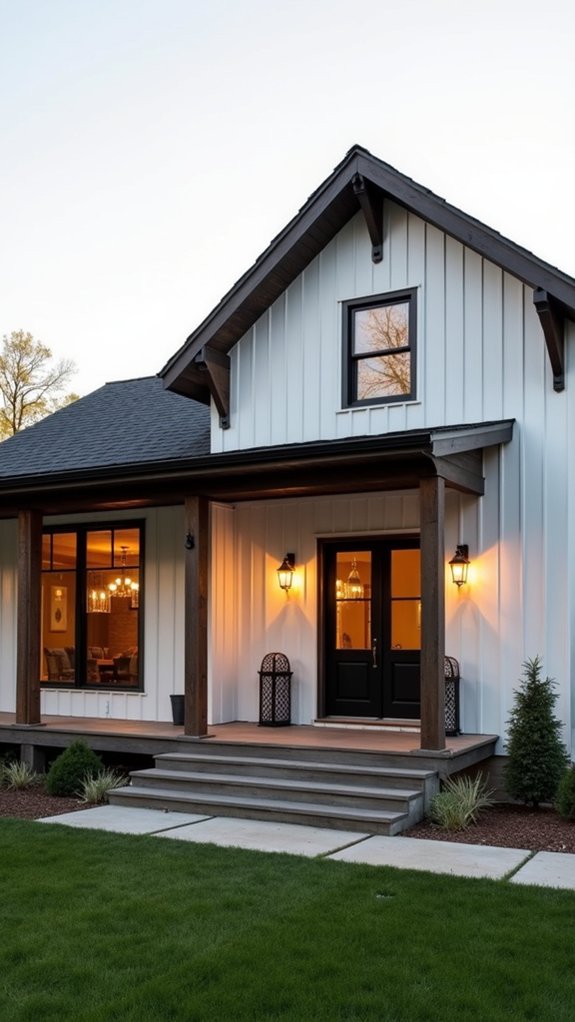 elegant vertical siding farmhouse