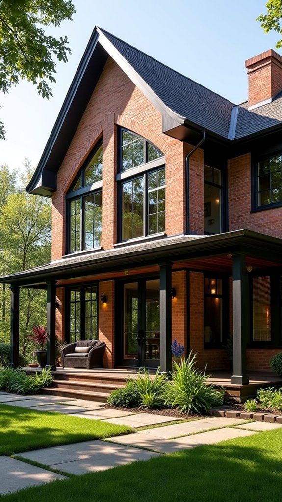 expansive brick framed windows