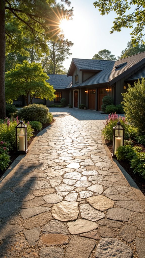 exposed aggregate driveway texture