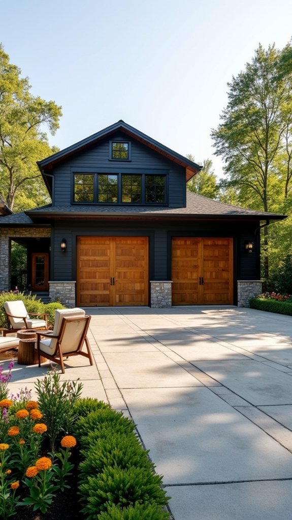 garage with outdoor patio