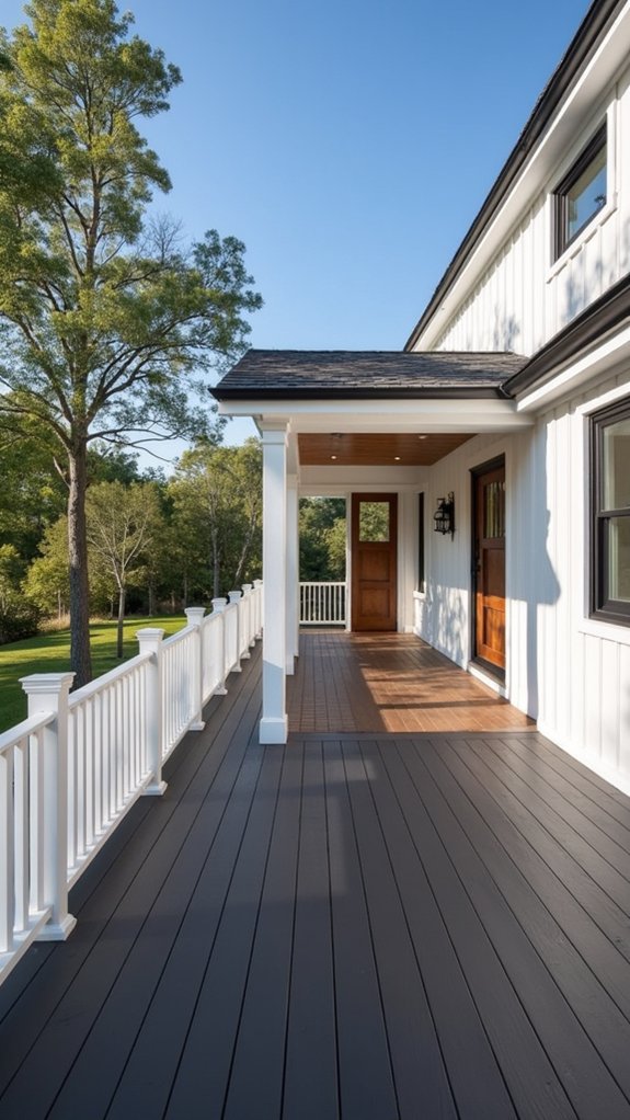 graphite decking white railings