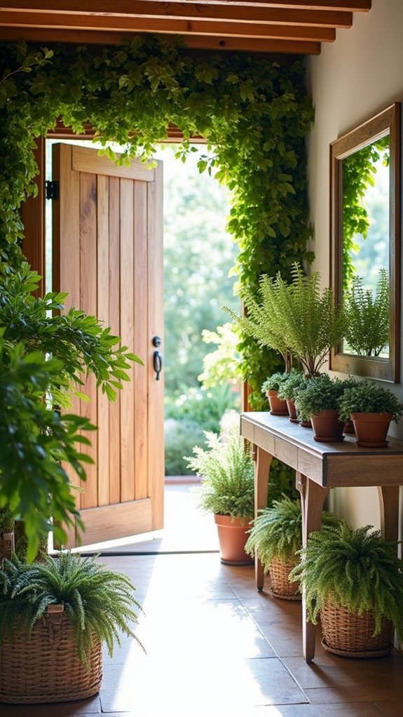 greenery enhances entryway ambiance