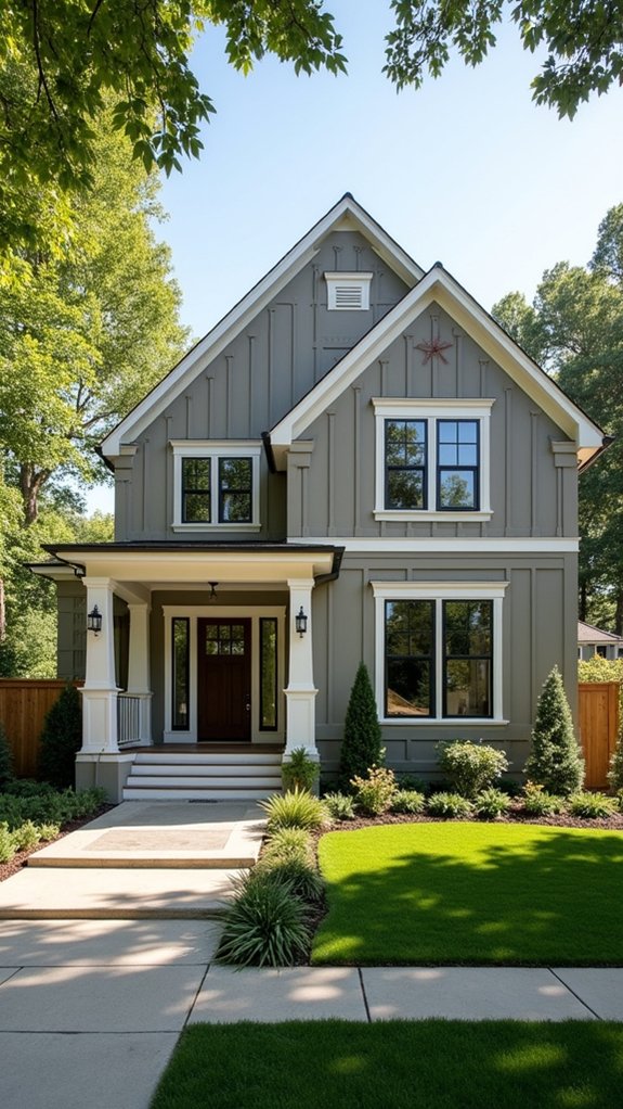 greige siding bold trim