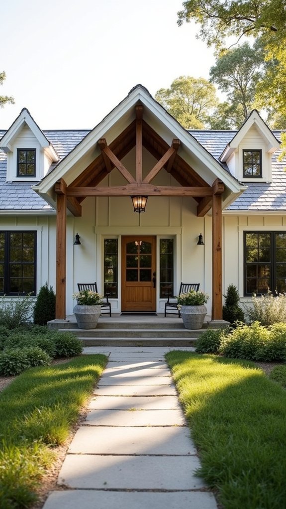 inviting gabled roof entry