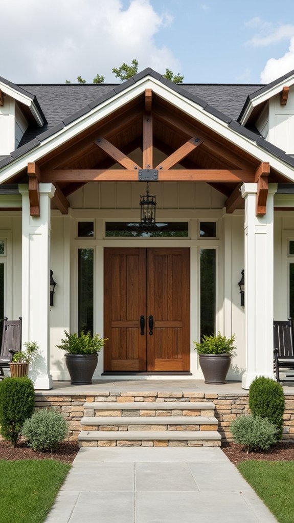 inviting grand farmhouse entrance