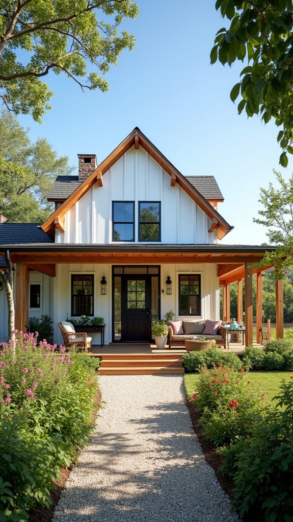 inviting outdoor wooden accents