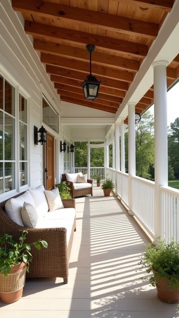inviting porch with accents