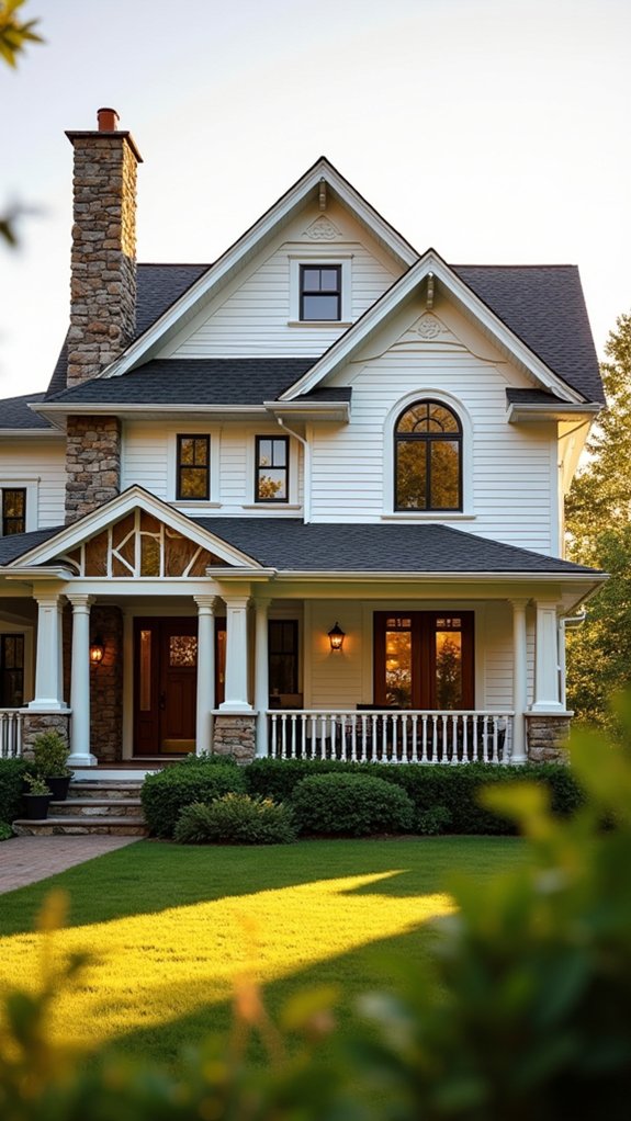 inviting rustic two story farmhouse
