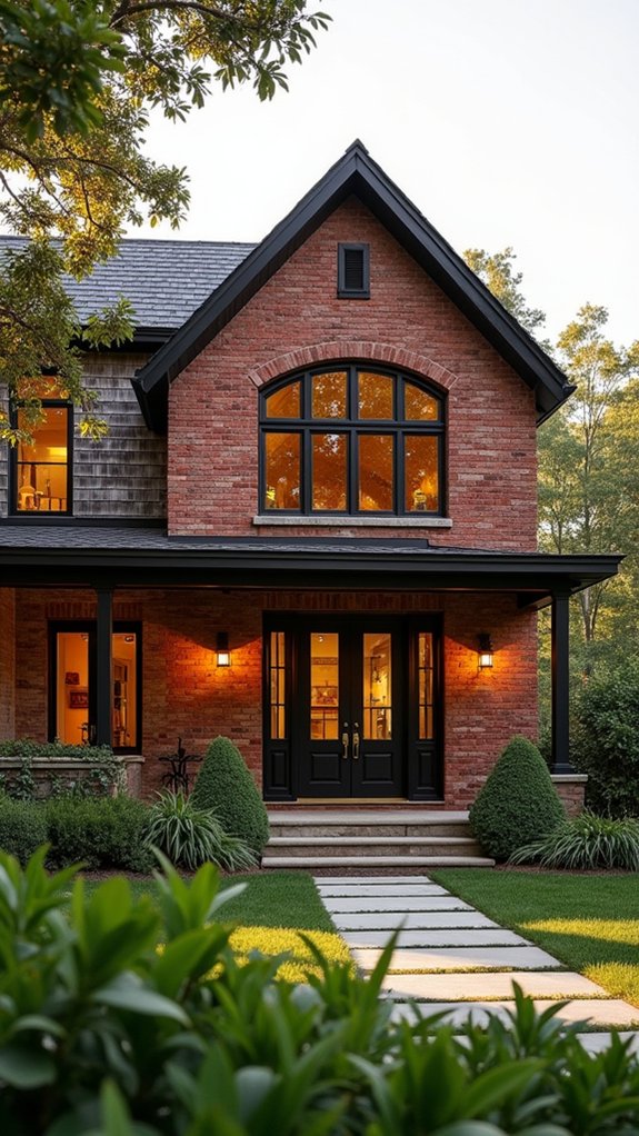 modern accents on brick
