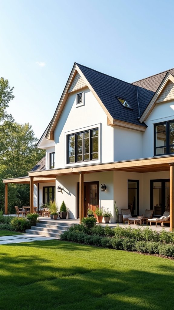 modern lines traditional roof