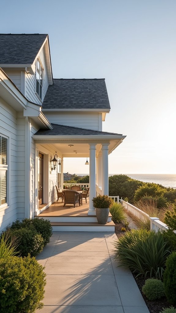 modern porch with railings