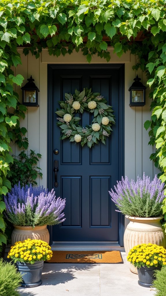 nature inspired front door decor