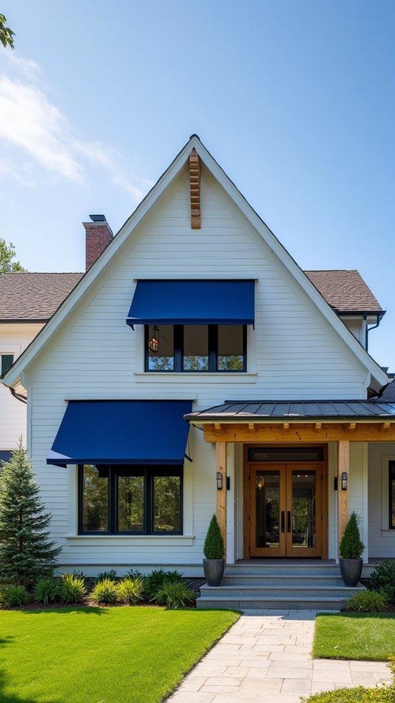 navy blue awning elegance