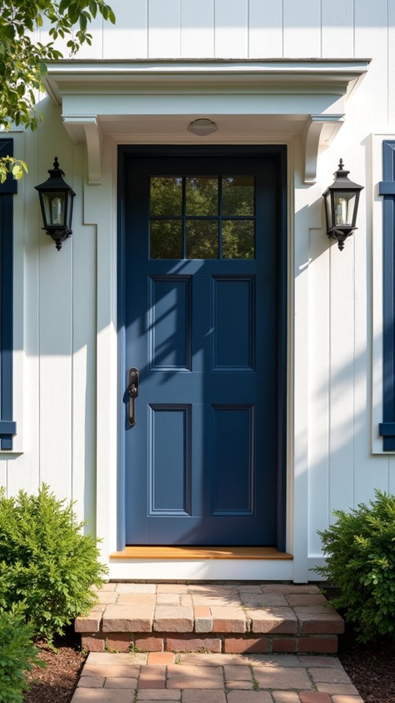 navy blue door elegance