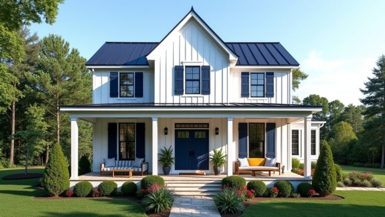 navy blue farmhouse exteriors
