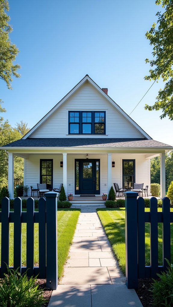 navy blue farmhouse fencing