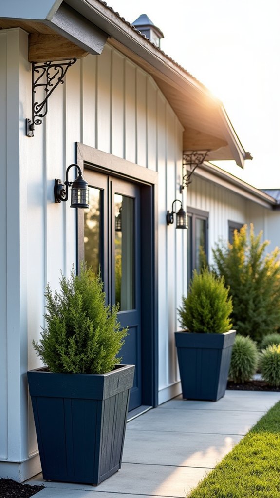 navy blue planters contrast