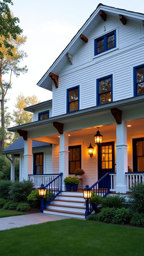 navy lanterns enhance charm