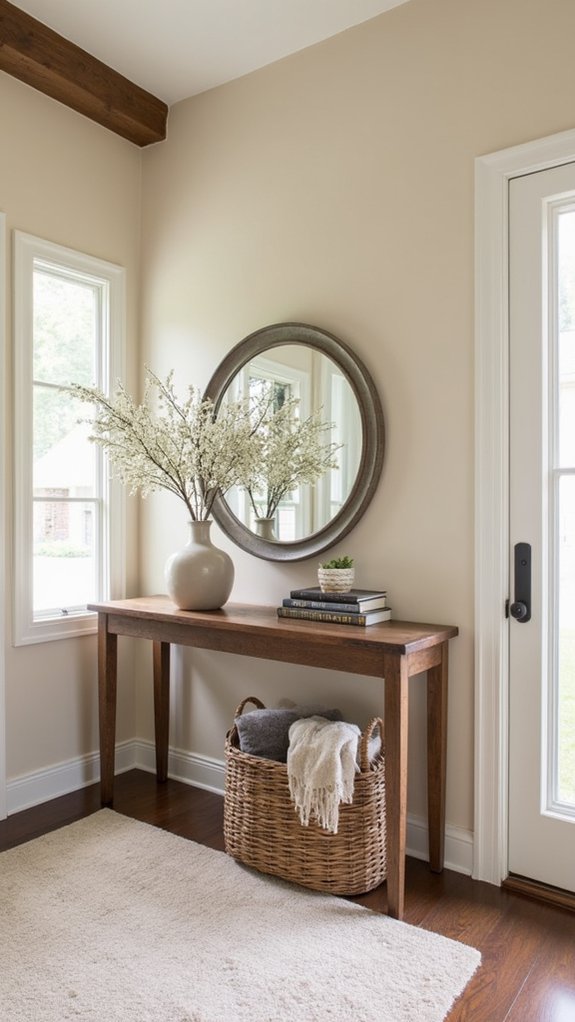 neutral colors enhance entryway