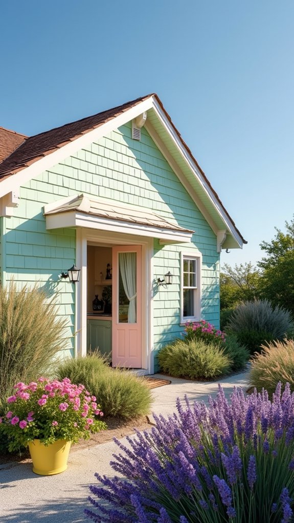 pastel coastal landscaping oasis