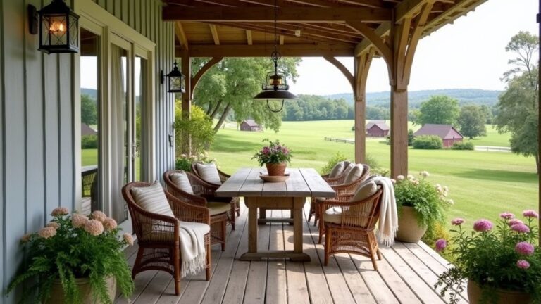 relaxed farmhouse back porches