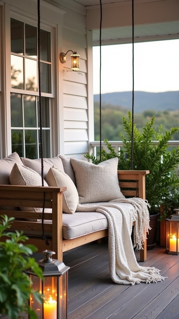 relaxing on the swing