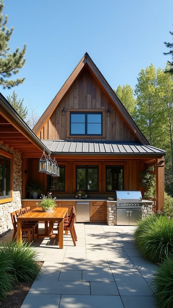 rustic a frame outdoor kitchen