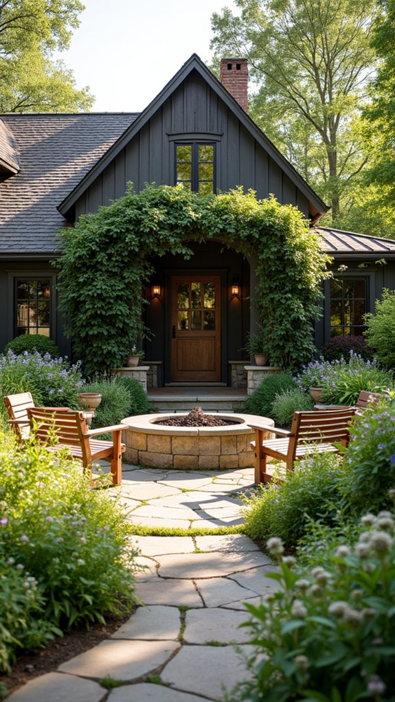 rustic hardscaping enhances landscape