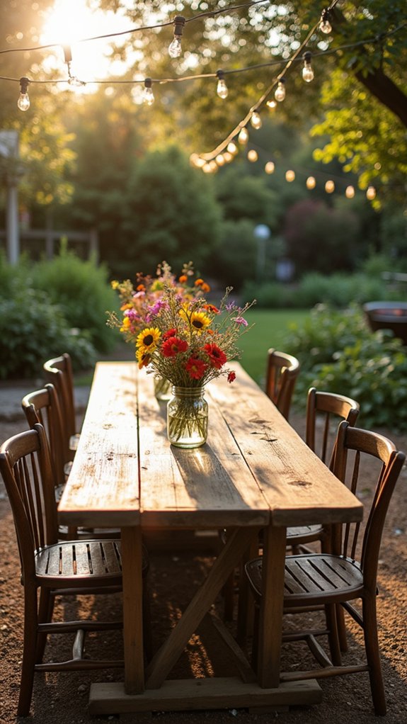 rustic outdoor dining ambiance