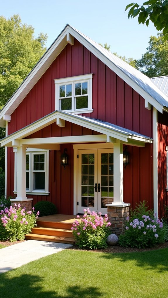 rustic red and cream