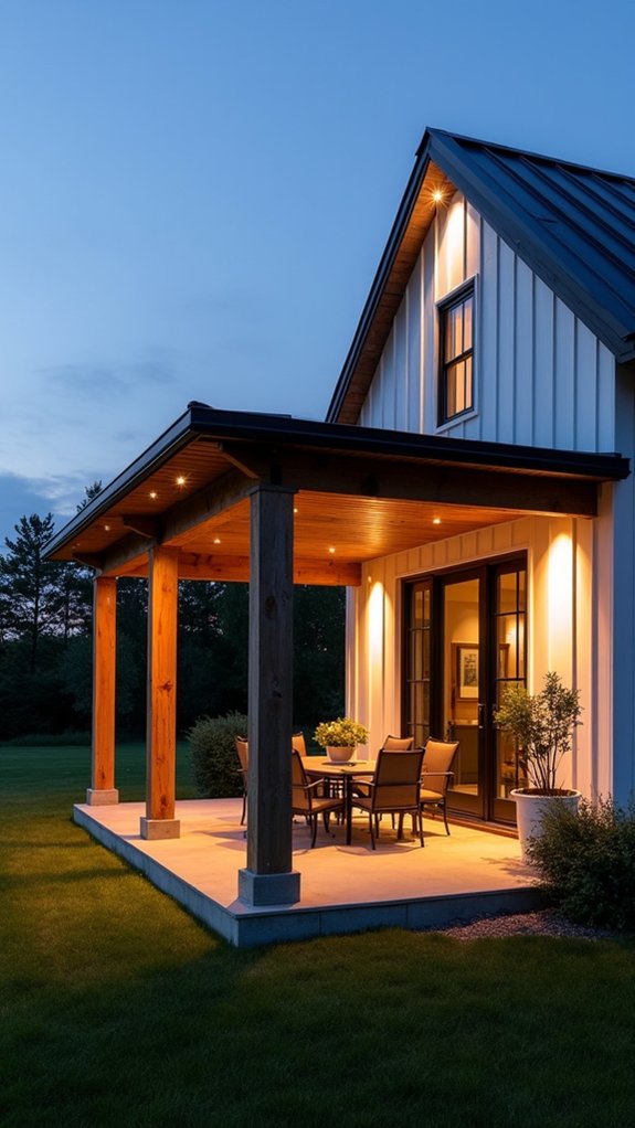sleek inviting porch lighting