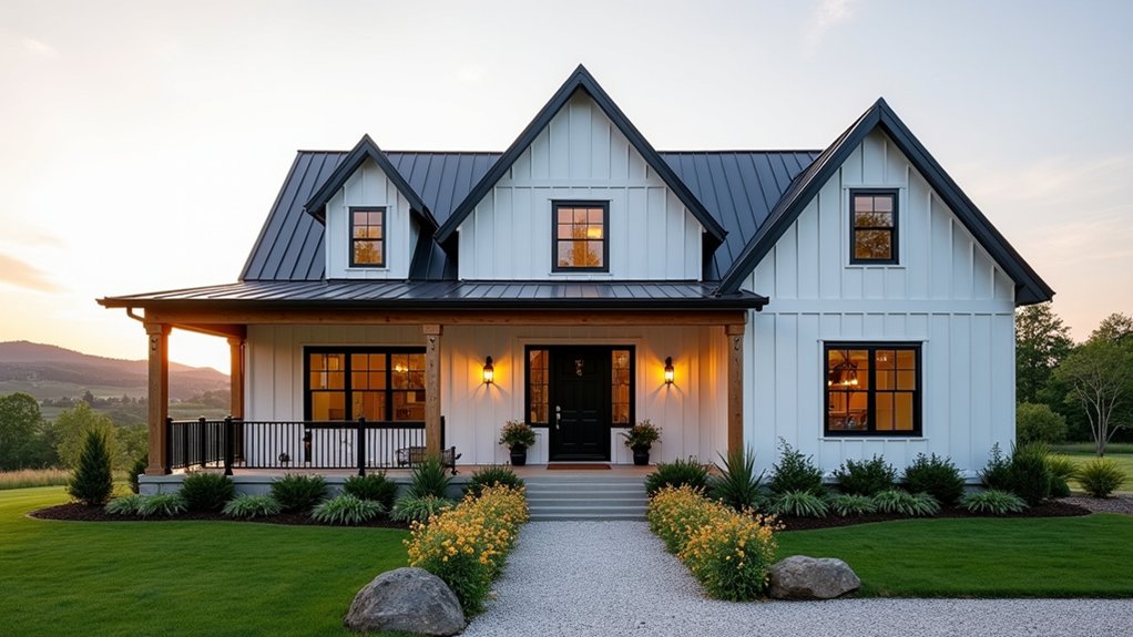 24 Modern Farmhouse White Exteriors With Black Trim You’ll Love